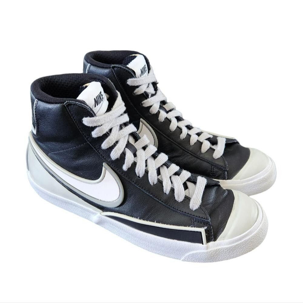 Nike Blazer Mid '77 Infinite Black White High Top Leather Sneakers Men 7 Women 9